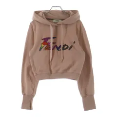 FENDI (フェンディ) ロゴ クロップドパーカー ピンク Sのサムネイル