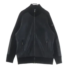 DOLCE & GABBANA (ドルチェアンドガッバーナ) 袖ロゴパッチ フロントドッキング ウール ドライバーズニット ブラック/グレーのサムネイル