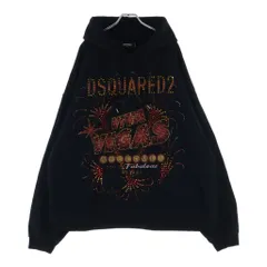 DSQUARED2 (ディースクエアード) ラインストーン装飾 プルオーバーパーカー フーディー ブラックのサムネイル