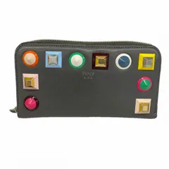 【6fa1192】フェンディ 長財布 レザー グレー シルバー金具【中古】レディースのサムネイル