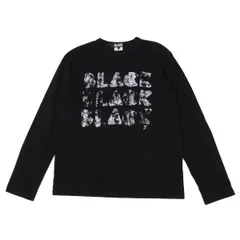 ブラックコムデギャルソンBLACK COMME des GARCONS かすれロゴプリント長袖カットソー 黒Lのサムネイル