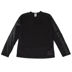 ブラックコムデギャルソン×ナイキBLACK COMME des GARCONS×NIKE ロゴプリントジャージー長袖カットソー 黒Lのサムネイル