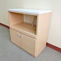 昭和レトロ 木製ラック ナチュラル／ホワイト キャビネット 収納棚