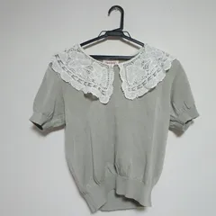 TOMATSU BOUTIQUE トマツ レース襟付き半袖ニット MF92のサムネイル