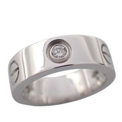 新品仕上げ済 Cartier カルティエ 47 7号 ラブ クラシック ハーフ ダイヤ 3P リング 750 K18 WG ホワイトゴールド 指輪 ジュエリー ラブリング ハーフダイヤ 4970