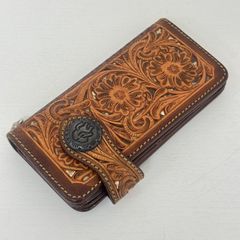 ファニー バイカーズウォレット カービングレザー ターコイズ キャメル ファニー バイカーズウォレット カービングレザー ターコイズ キャメル