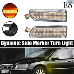 2개들이 LED 다이내믹 사이드 마커 턴라이트 2002년 8월~2009년 11월 아우디 A8 / A8L / S8 MK2 D3/4E 콰트로 모델에 적합