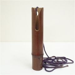 備前焼　竹型　花生け　茶道具　一輪挿し 備前焼 掛花入 一輪挿し 一重切 壁掛花器 茶道具 木村微風作 - メルカリ