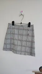 スプ 麻 ブレンド チェック スカート (608のサムネイル