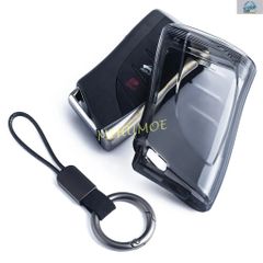 렉서스 ES NX RX RZ UX TX LC LX LBX LS 250 300 용 블랙 투명 자동차 키 포브 케이스 커버 키 체인 액세서리