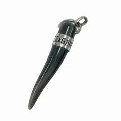ドルチェ&ガッバーナ ドルガバ DOLCE&GABBANA コルノ ロゴ ネックレス トップ ヘッド 黒ブラック ブランド古着ベクトル 中古●▲260608のサムネイル