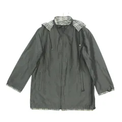 BURBERRY バーバリー ブルゾン ジャケット コート ノバチェック柄 フード付き 光沢 アウター グレー 9 レディース 【中古】のサムネイル
