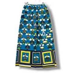 LANVIN BOUTIQUE ランバンブティック ヴィンテージ ロングスカート フレア 総柄 女の子 レトロ 青 ブルー 38 レディース 通年 ゴーゴー古着マルイ北千住店 22 No.2480のサムネイル