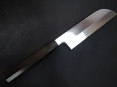 城山刃物製作所(堺業務用刃物メーカー直売)七寸五分　鎌薄刃　超鋼スーパー本焼き(セミステン)(錆びにくい)木戸仕上げ　黒檀八角水牛柄のサムネイル