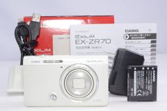 簡易動作確認済】CASIO EXILIM EX-ZR70 ホワイト コンデジ - メルカリ