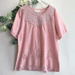 美品✨ マリアーニ MALIANI collection 刺繍 チュニック ピンク レース コットン フレア ゆったりのサムネイル