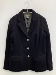 Eddie Bauer エディーバウアー テーラードジャケット S ブラック ウール・ニット 無地 ミドル丈 フードなし シングル レディースのサムネイル