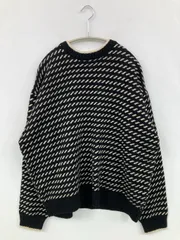 MONO-MART モノマート ニット/セーター M ブラック ウール・ニット その他総柄 ミドル丈 長袖 クルーネック(丸首) メンズ レディースのサムネイル