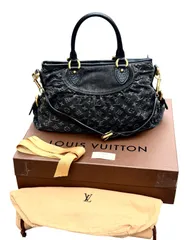 超美品◆本物◆ルイヴィトンLOUIS VUITTONモノグラムネオカヴィMMヴィンテージ2WAYデニムハンドバッグショルダーバッグM95351ブラック黒ユニセックスのサムネイル