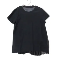 Sacai サカイ ブラウス ドッキング Tシャツ 半袖 プリーツ ペイズリー 総柄 カットソー ネイビー 3【L】 レディース 【中古】のサムネイル
