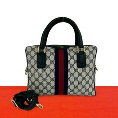 極 美品 GUCCI グッチ オールドグッチ シェリーライン GG ロゴ 柄 金具