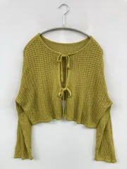 CPCM シーピーシーエム カーディガン/ボレロ M ライトグリーン ニット 無地 レース リボン ショート丈 ミドル丈 長袖 レディースのサムネイル