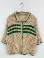 CPCM シーピーシーエム カーディガン/ボレロ M ベージュ ウール・ニット 無地 ボーダー柄 ショート丈 ミドル丈 半端袖 レディースのサムネイル