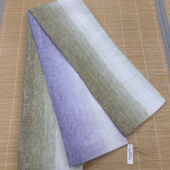 新品未使用 麻帯 半幅帯 グラデーション 黒と芥子色 夏着物 浴衣 高級