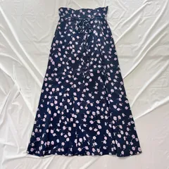 デイシー　DEICY　deicy　花柄ロングスカート　マキシ丈スカート　フレアスカート　春服　夏服　ネイビー系　XS相当　大人可愛い　フェミニン　送料無料✨のサムネイル
