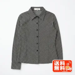 J&R ジェイアンドアール ストライプ柄 長袖シャツ ブラウス ブラック M MARGARET HOWELL風のサムネイル