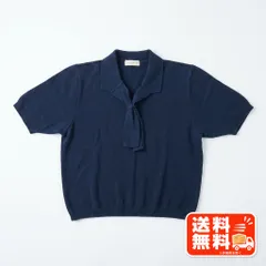 SOFFIO ソッフィオ 半袖ニット ポロ風 ネイビー ジョン風のサムネイル