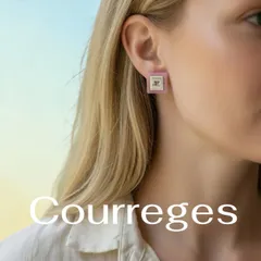 Courreges スクエアロゴピアス ピンクのサムネイル