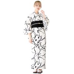 シネマティック 元鈴木さん 2way浴衣 黒 エコバッグになる兵児帯付き