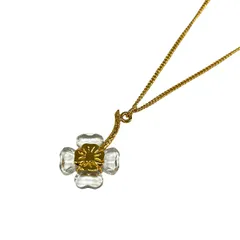 SWAROVSKI(スワロフスキー) ネックレス美品  - ゴールド×クリア フラワー(花)のサムネイル