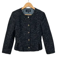 ARMANIJEANS(アルマーニジーンズ) ジャケット サイズ42 M レディース美品  - ダークネイビー×白 長袖/肩パッド/秋/冬のサムネイル