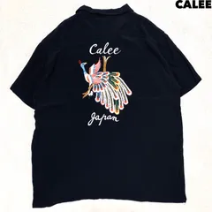 CALEE SOUVENIR RAYON SHIRT スーベニアレーヨンシャツ スカシャツ ボーリングシャツ ワークシャツ アロハシャツ オープンカラー 開襟 刺繍 ロゴ 孔雀 Lサイズ ブラック 黒 キャリーのサムネイル