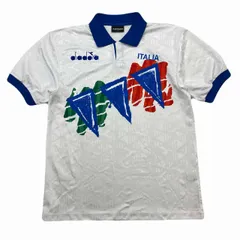ディアドラ DIADORA ポロシャツ メンズ L 半袖 イタリア代表モデル ポリエステル100％ サッカー ユニフォーム 90s ヴィンテージ 練習着のサムネイル