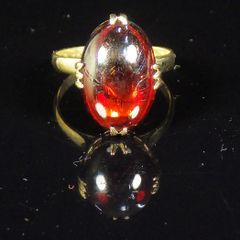 K18 琥珀　アンバーすゴールドリング 11号 18金指輪 18K Au750 K18 琥珀 アンバーすゴールドリング 11号 18金指輪 18K Au750 - メルカリ