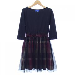 ブルーレーベルクレストブリッジ チェック切替ニットワンピース38