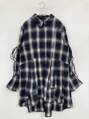 dazzlin ダズリン チュニック F ネイビー コットン チェック柄 リボン 長袖 ショート・ミニ丈 レディースのサムネイル