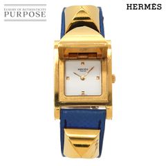 103 稼働 HERMES 時計 メドール ピラミッド ゴールド レディース