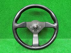 希少 モモ チェルト 37φ レザーステアリング ポリッシュスポーク