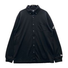 未使用☆NEW ERA GOLF ボタンダウン長袖シャツ ブラック L 鹿の子