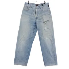 VERSACE ヴェルサーチ デニムパンツ ダメージ クラッシュ ルーズ ストレート ブルー 34/48【L】 メンズ 【中古】のサムネイル