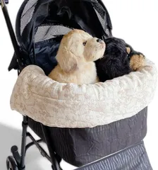 Nervousrhinos 펫 카트 쿠션 턱 받침 쿠션 약 35-75cm, 작은 사이즈, 설치 및 제거가 용이함, 세탁하기 쉬운 쿠션, 토끼 (작은 홍차)