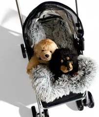 nervousrhinos ペットカート用 ラグジュアリークッションマット さらさら肌ざわり 80x55cm 大判サイズ 小型犬 中型犬対応 洗える 滑り止め 防水 おしゃれ 夏も快適 (マーブルグレー)のサムネイル