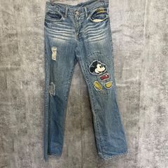 希少品☆ミ】Mickeyヴィンテージ パッチワークストレートデニム 73 