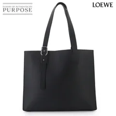 新品同様 ロエベ LOEWE バックル ホリゾンタル トート バッグ レザー ブラック B692K96X04 シルバー 金具 Buckle Horizontal Tote 90324250のサムネイル