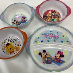 ディズニー　メラニン製　ベビー・キッズ　プレート　食器　4点セット　Y418のサムネイル
