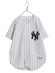 【お得なクーポン配布中!】 90s USA製 ヤンキース ベースボール シャツ メンズ XXL 程/ オールド MLB オフィシャル ラッセル 大リーグ ユニフォーム 大きいサイズ 野球のサムネイル